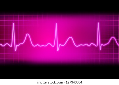 Heart Beat Picture On Colour Background Stock Illustration 127343384 ...