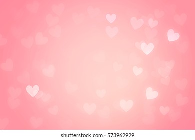 Heart Bokeh On Pink Background