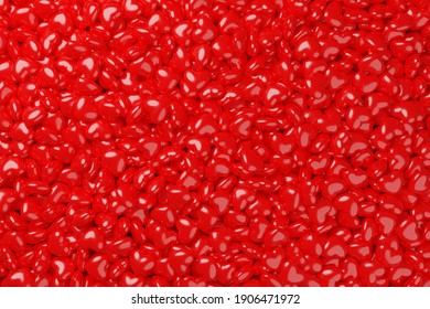 Heart candy 3D rendering red color, Love valentine's Day concept design pattern background with copy space