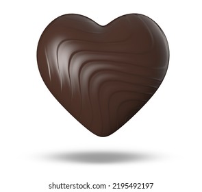 Heart chocolate coffee brown color shape isolated on white background. Close up object with clipping path. Food and valentines day concept. - Powered by Shutterstock