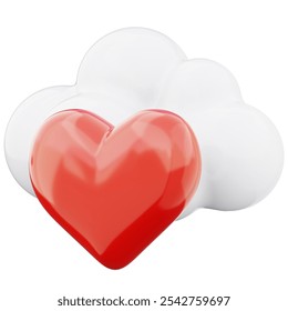 Heart and cloud love symbol 3d rendering illustration on transparent background - Powered by Shutterstock