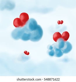 Heart in clouds
