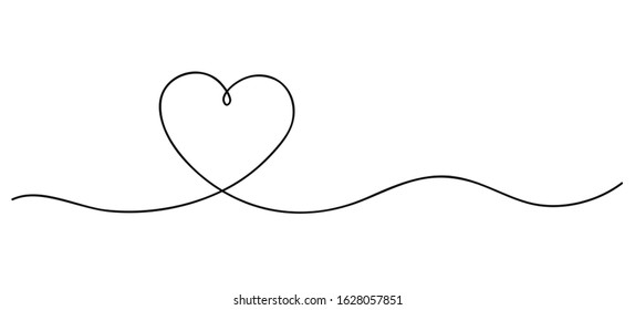 heart continuous line art drawing hand Stock Vector (Royalty Free ...