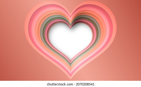 Heart Cutout Illustration With Pink Color Variance