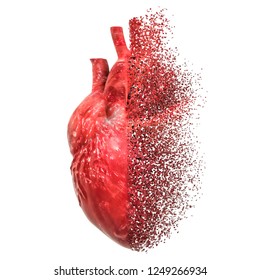 Heart Disease Concept. 3D Rendering Isolated On White Background