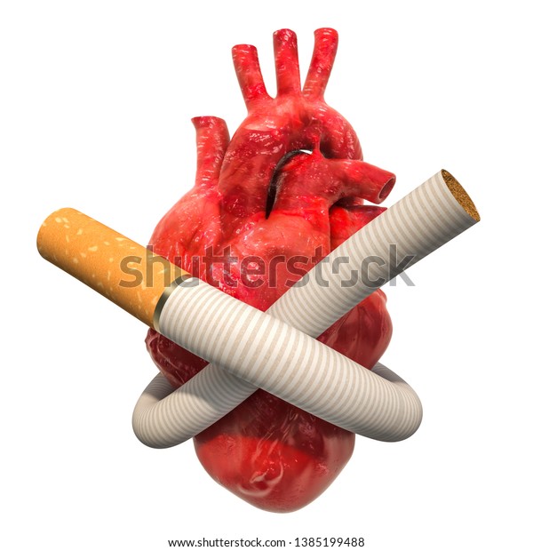 Heart Disease Smoking Concept Cigarette Tied Stock Illustration ...