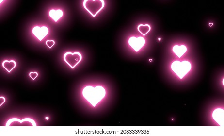 Heart Glitter Pink Lovely Black Background Stock Illustration ...