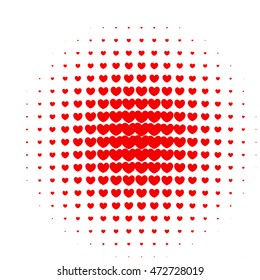 Heart Halftone In Red