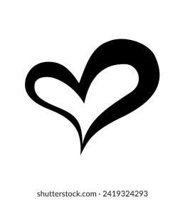 Heart hand drawn ink brush. Elegant stylized hand painted heart symbol. Graphic design element for wedding invitation, birthday card, baby shower, Valentine's Day, scrapbooking. Vector illustration - Powered by Shutterstock