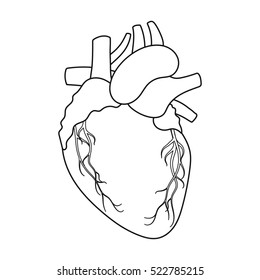 Heart Icon Outline Style Isolated On Stock Illustration 522785215 ...