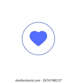 “Simple heart inside circle vector”