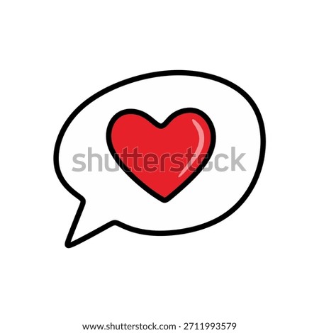 Heart Inside Speech Bubble Communication Icon