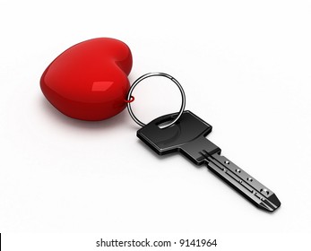 Heart with key