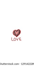 Heart Love Icon, Valentine Card, Heart Shape, Love Symbol, Love Emoji Illustration