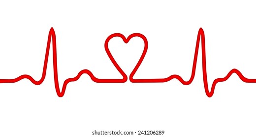 Heart Monitor Electrocardiogram Ecg Shape Heart Stock Illustration ...