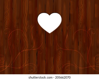 Heart Panelling Representing Empty Space And Brown