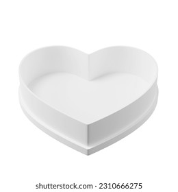 Heart paper box looks beautiful   clean white background  Valentine's day theme  love iconic  Ideas for gift  art  design  decoration  perfect for presenting 3D rendering box model advertisements