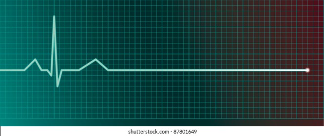 Heart Pulse Monitor With Flatline - Raster Version