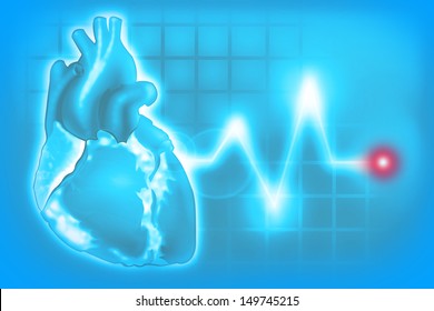 Heart Rate signal. Medical Concept