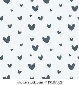 Heart Seamless Pattern Cute Gray Hearts Stock Vector (Royalty Free ...