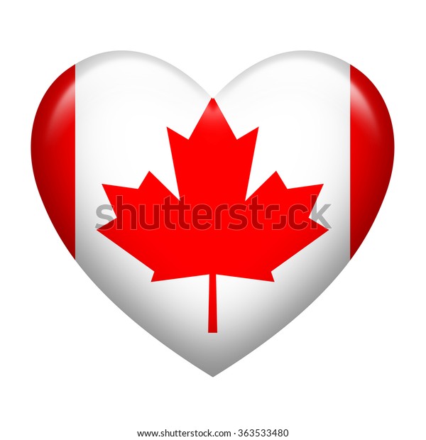 Heart Shape Canada Flag Isolated On Stock Illustration 363533480 ...