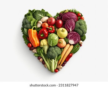 heart shape made of different vegetables - Powered by Shutterstock