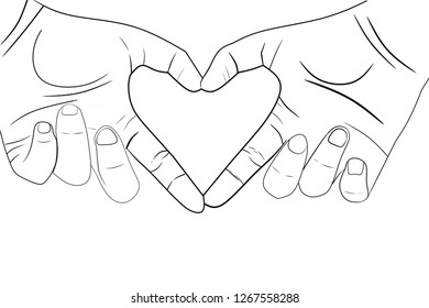 heart shape make by hands