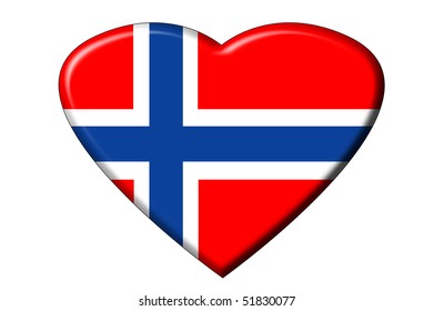 Heart Shape Norwegian Flag Stock Illustration