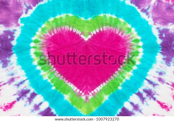 Heart Shape Tie Dye Pattern Abstract Stock Illustration 1007923270