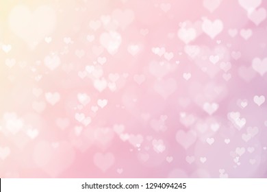 Heart Shape Valentine Day Bokeh Background