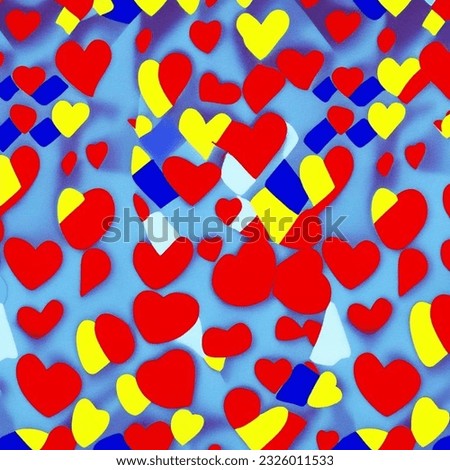 Heart shaped seamless pattern of different sizes 