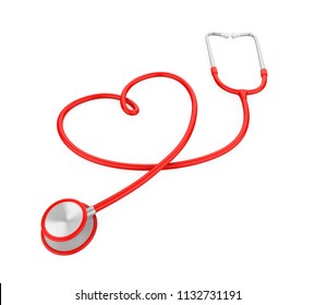 Stethoscope Shape Heart Isolated On White Stock Vector (Royalty Free ...