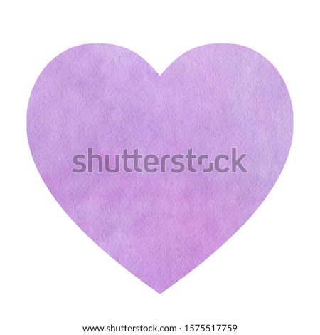 Heart shaped watercolor lilac pattern. Delicate spring purple background with paper texture for wedding invitations and designs for Valentine's Day.