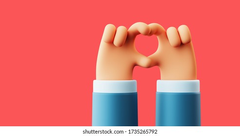 Heart Sign Hands Pose 3D Illustration 3D Rendering