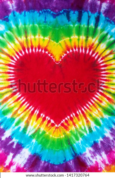 Heart Sign Tie Dye Pattern Hand Stock Illustration 1417320764