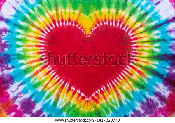 Heart Sign Tie Dye Pattern Hand Stock Illustration 1417320770