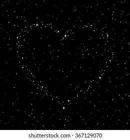 Heart Stars Sky Starry Night Sky Stock Illustration 367129070 ...