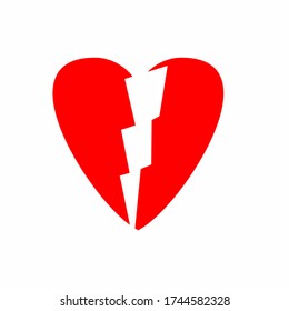 Heart Symbol That Shows Crack Love Stock Illustration 1744582328 ...