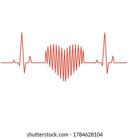 Heart Wave On White Background Stock Illustration 1784684672 | Shutterstock