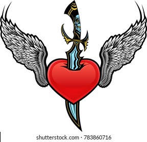 Heart Wing Dagger Stock Illustration 783860728 | Shutterstock