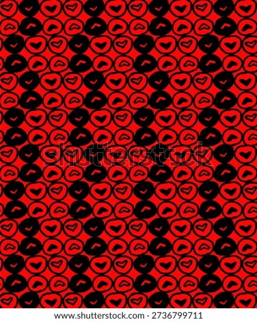 Hearts Background Semless Handdrawn Vector