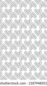 Hearts Pattern Emo Punk Black And White