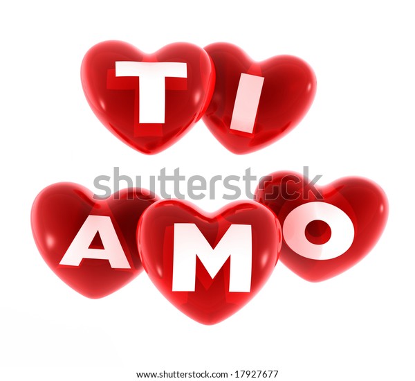 Hearts Text Ti Amo Stock Illustration 17927677