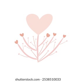 Heart-shaped floral illustration featuring a delicate arrangement of blossoms, leaves, and vines. Perfect for greeting cards, wedding invitations, logo designs, and romantic-themed decor. - Powered by Shutterstock