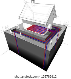 Heat Pump Diagram A Geothermal Heat Pump With Combined Underfloor Heating= Low Temperature Heating System