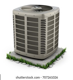 Heating and air conditioner unit on the stand - 3D illustration