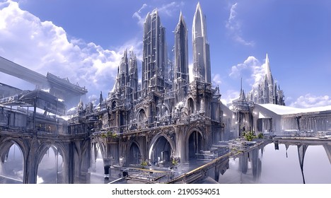 Heaven Artist Impression Architecture Above The Clouds