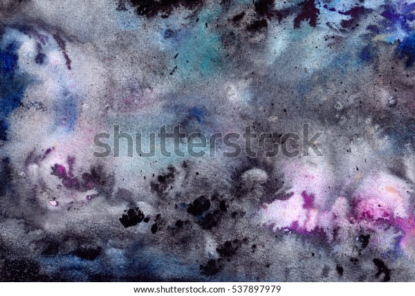 Heavily Textured Abstract Galaxy Background Painted Stock