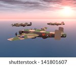 Heavy Bomber Halifax Computer generated 3D illustration