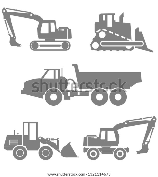 Heavy Duty\
Construction Machinery Icon\
Set